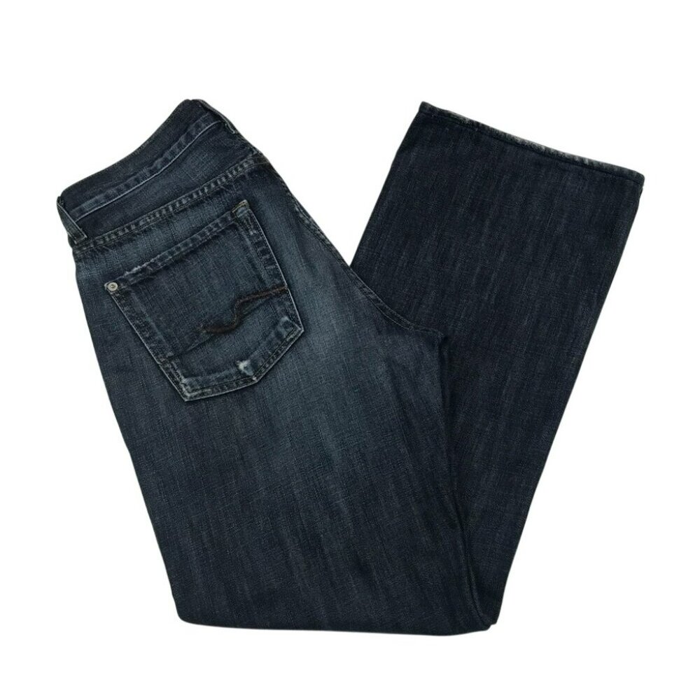 7 For All Mankind Mens RELAXED Jeans Dark Wash Button-Fly Straight Leg 31 - Picture 6 of 13